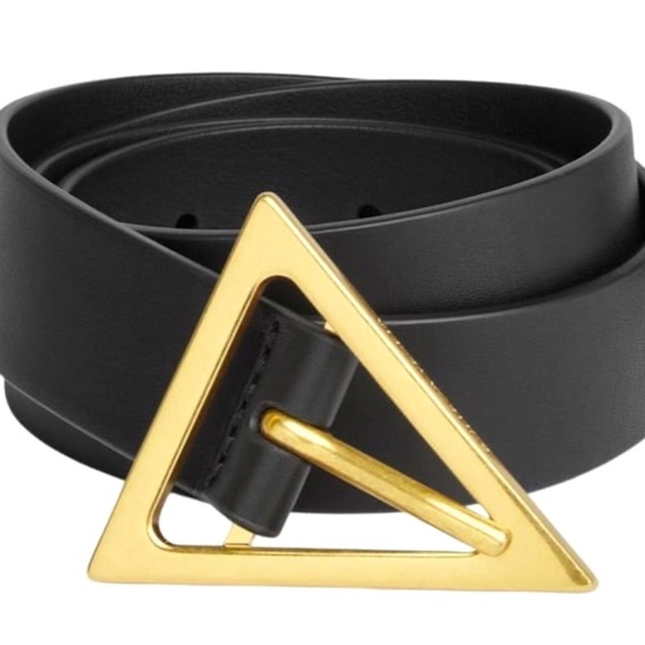 Bottega Veneta Accessories - Bottega Veneta Triangle Buckle Leather Belt